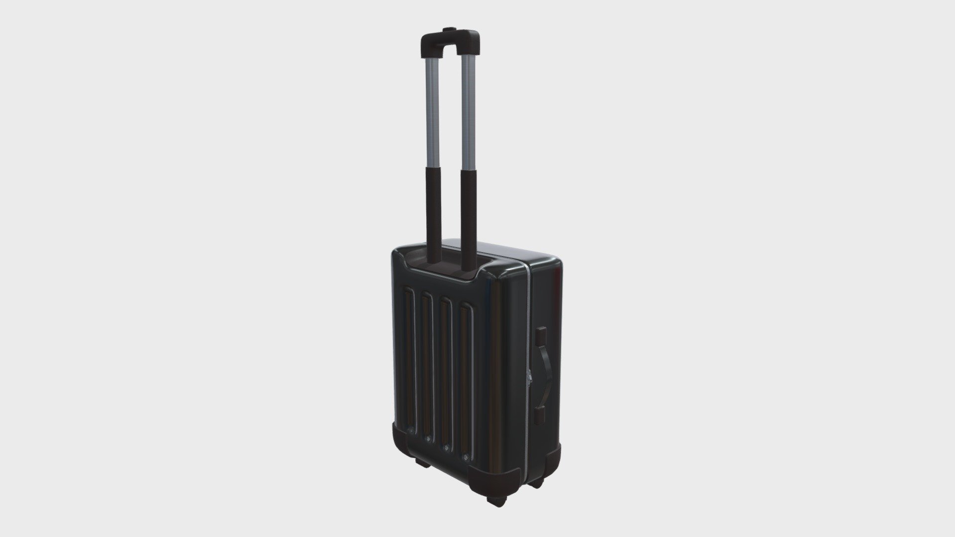 === The following description refers to the additional ZIP package provided with this model ===

Travel suitcase 3D Model. 3 individual objects (handle, main body, zipper), sharing 2 non overlapping UV Layout maps, Materials (travel suitcase and handle; zipper) and PBR Textures sets. Production-ready 3D Model, with PBR materials, textures, non overlapping UV Layout map provided in the package.

Quads only geometries (no tris/ngons).

Formats included: FBX, OBJ; scenes: BLEND (with Cycles / Eevee materials); other: png with Alpha.

3 Objects (meshes), 2 PBR Materials, UV unwrapped (non overlapping UV Layout map provided in the package); UV-mapped Textures.

UV Layout maps and Image Textures resolutions: 2048x2048; PBR Textures made with Substance Painter.

Polygonal, QUADS ONLY (no tris/ngons); 411052 vertices, 409554 quad faces (819108 tris).

Real world dimensions; scene scale units: cm in Blender (that is: Metric with 0.01 scale).

Uniform scale object (scale applied in Blender) 3d model