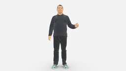 Fatty man in blue polo 0958 style, people, fashion, clothes, miniatures, realistic, polo, fatty, character, 3dprint, model, man, blue, male