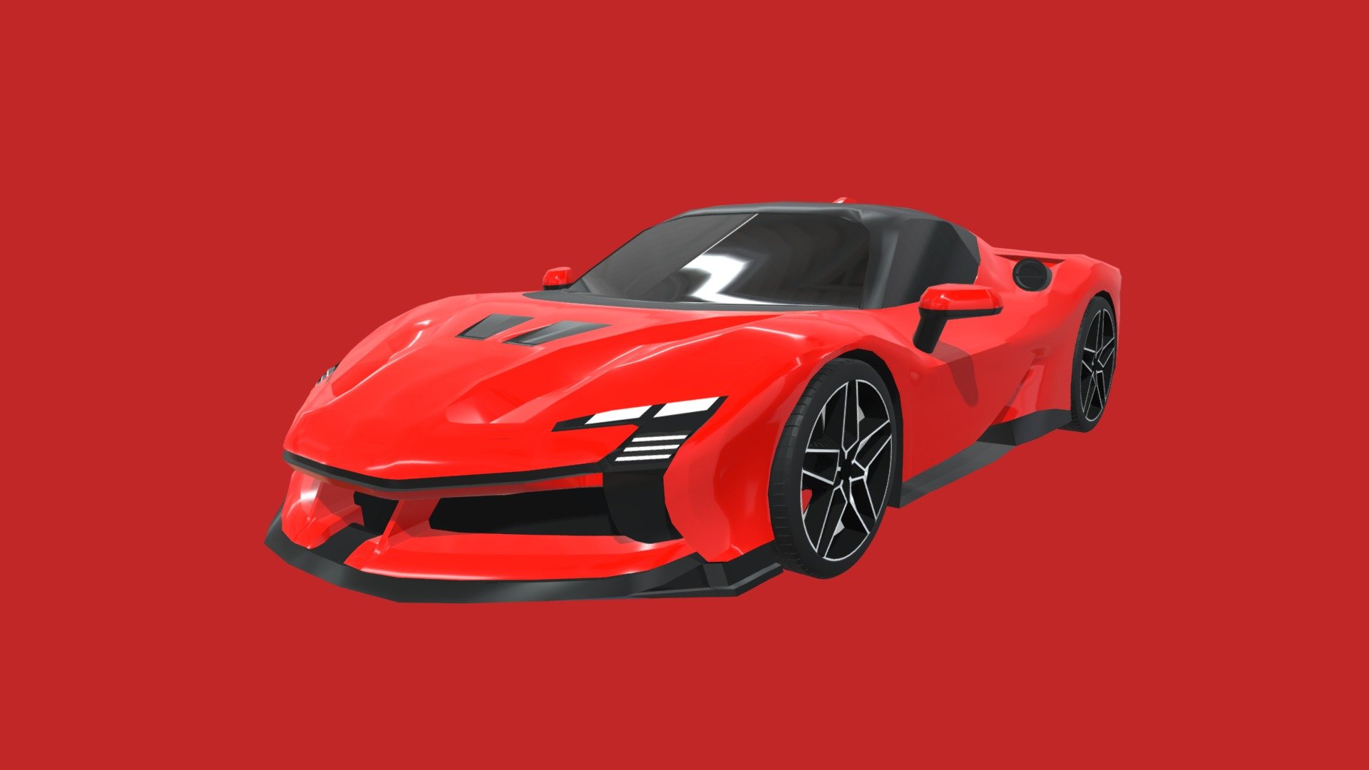 ferrari sf90 xx low-poly model 
you can get this model on my cgtrader profile : lagz3D
i hope you like it
(for some reason the areas that has been filled got a glitch after importing to sketchfab, pretty sure its a sketchfab website problem) - Ferrari SF90 XX - 3D model by LAGZ26 3d model