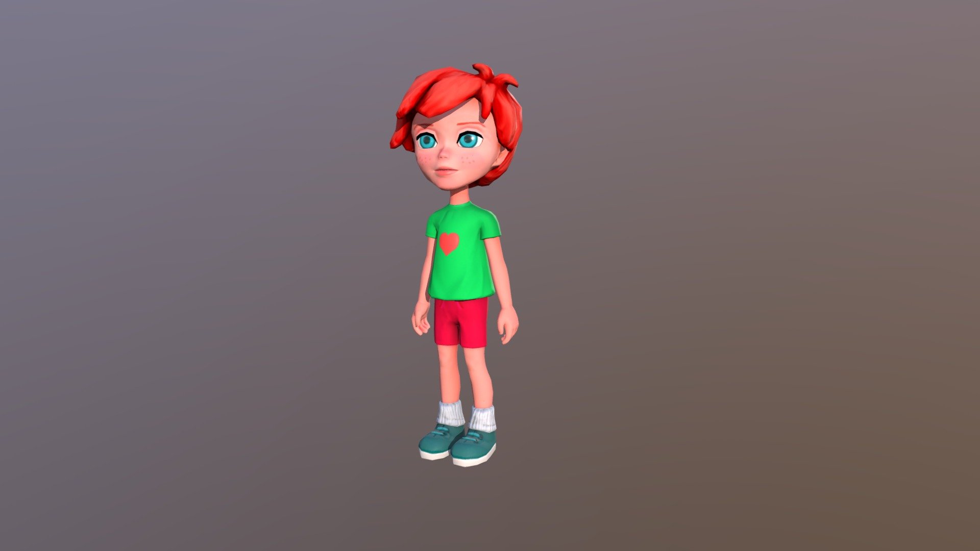 3D model of a kid - remake of the downloadable model.
Updated with Normal (OpenGL), Specular and Roughness maps.
Blend file and glTF now included 3d model