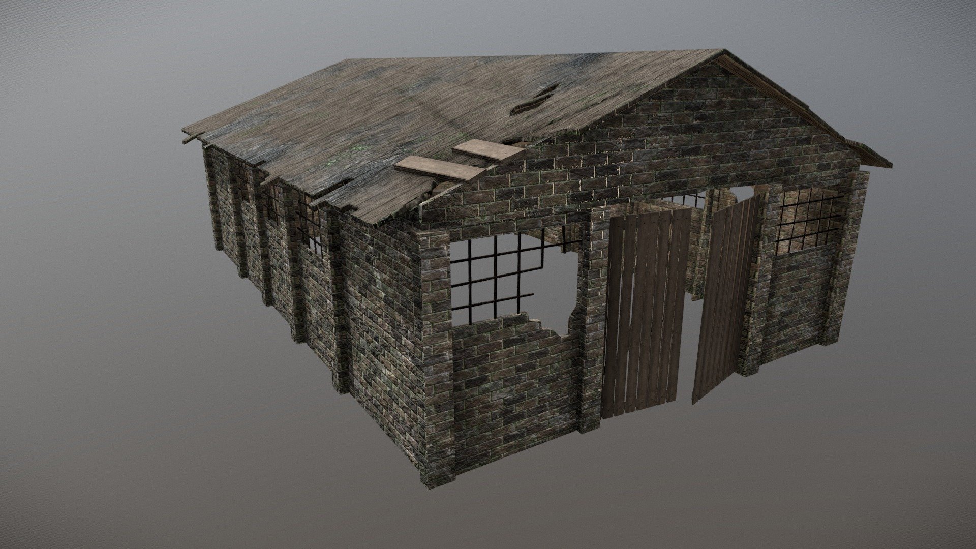 An old barn covered with moss and mud - Barn - Buy Royalty Free 3D model by Ruslan Malovsky (@malovsky) 3d model