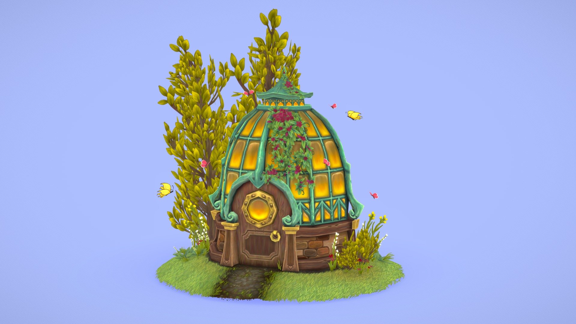 Inspired by World of Warcraft's Stormsong Valley, this butterfly garden was part of Ashley Warner's &ldquo;Creating Stylized Assets
