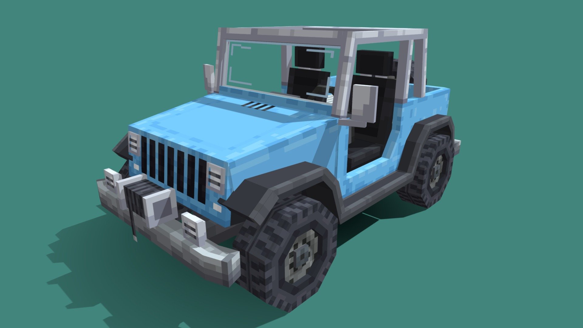 SUV 4X4 FOR THE BEACH - JEEP WRANGLER  - MINECRAFT - 3D model by Starling Voxel (@StarlingVoxel) 3d model