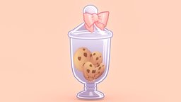 Cookies Jar food, toon, cute, cookie, christmas, jar, ready, kitchen, kawaii, casual, gradient, glass, cartoon, game, stylized