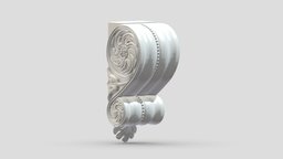 Scroll Corbel 21 stl, room, printing, set, element, luxury, console, architectural, detail, column, module, pack, ornament, molding, cornice, carving, classic, decorative, bracket, capital, decor, print, printable, baroque, classical, kitbash, carvings, pearlworks, architecture, 3d, house, decoration, interior, wall, pearlwork