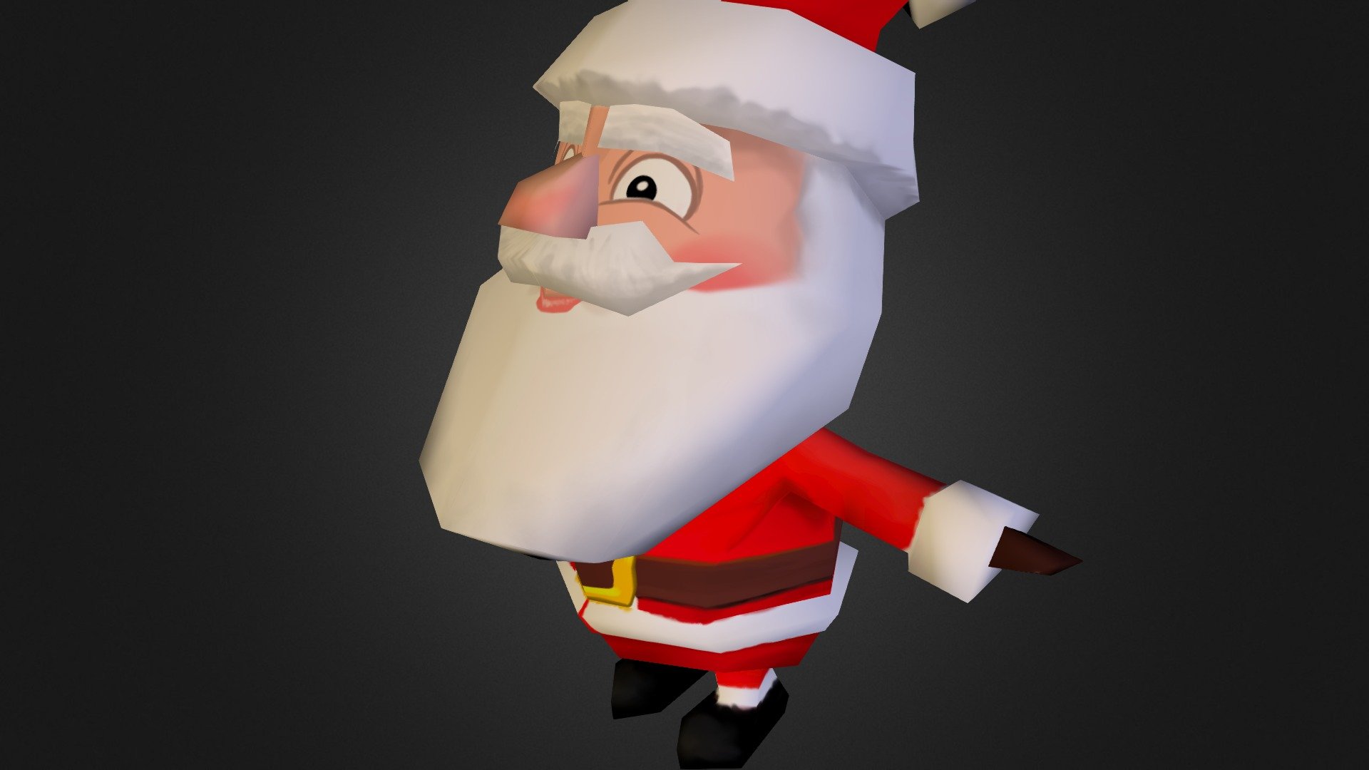 Low poly santa for mobile phone game - Super low Poly Santa - 3D model by davidmcdermott 3d model