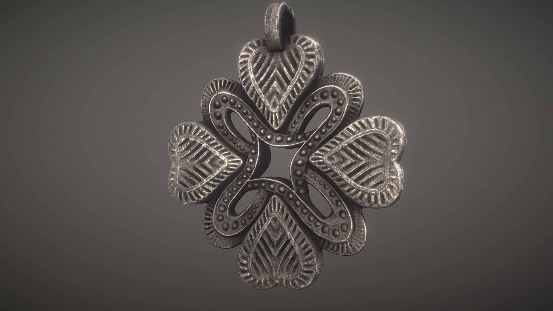 a little pendant - low poly - Shamrock Heart Pendant (lowpoly) - 3D model by cosmicollie 3d model