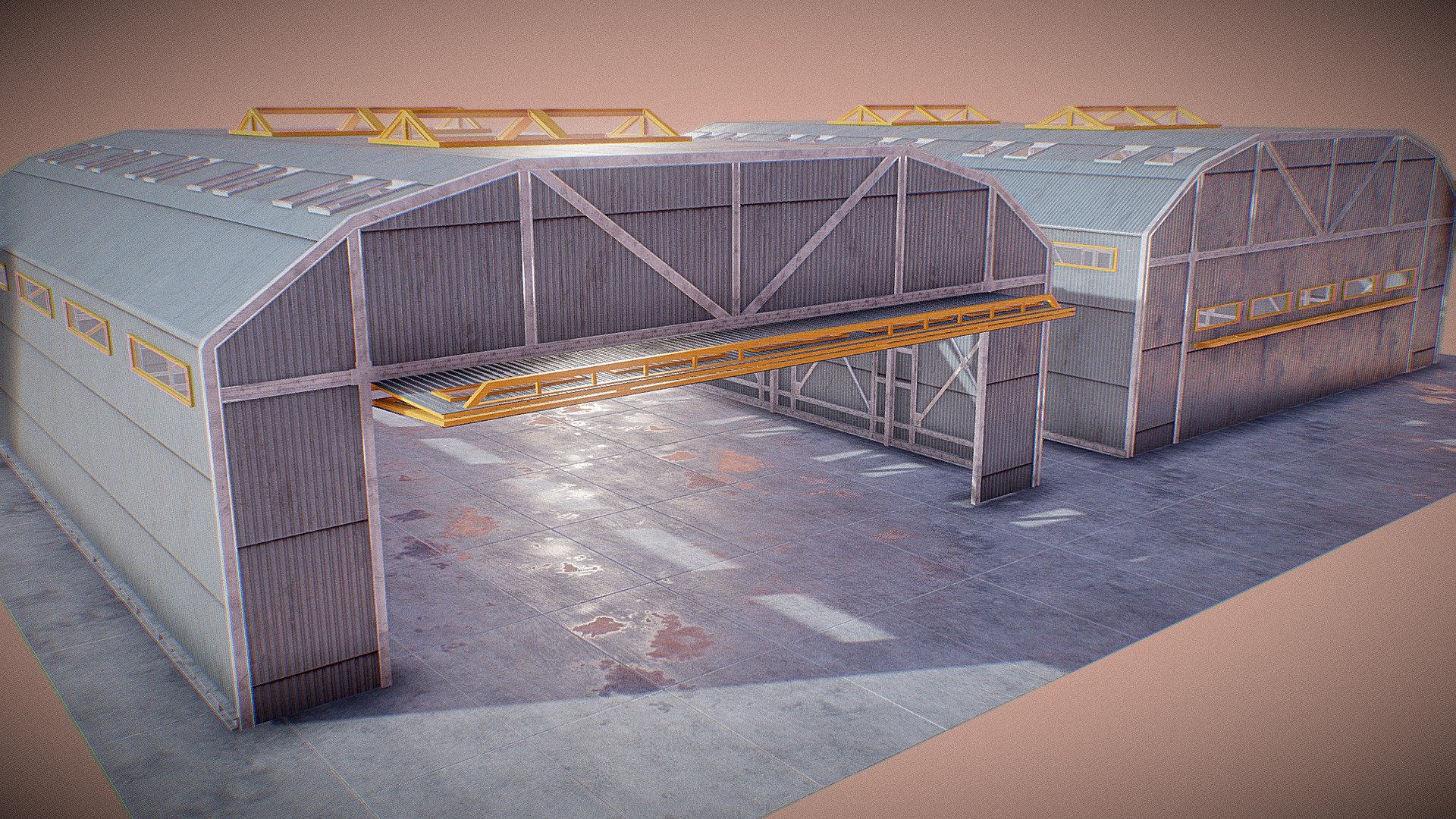 Game - Ready Hangar

1024x1024 Textures (BaseColor, Normal, Roughness)

Mid-Low poly count, suitable for PC, Console, VR and Mobile



Check out other similar assets:

Large Modular Warehouse

Small Warehouse

Large Modern Warehouse

Large Warehouse

Storage Building

Small Garage Building

Garage Building
 - Hangar - Buy Royalty Free 3D model by Serhii3D 3d model