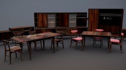 Soviet Furniture Collection Vol.1 Dark room, wooden, set, soviet, vintage, retro, unreal, collection, furniture, table, 80s, russia, drawer, wardrobe, modernism, ussr, 60s, 70s, game-ready, realism, brutalism, ue4, living-room, communism, furniture-design, furniture-set, realisitic, chest-of-drawers, unity, unity3d, game, chair, house, home, interior, gameready, hdrp, unityhdrp, ue5, "soviet-design", "clothhanger", "furniture-collection"