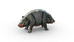 LowPoly The Binfen mythological creature ancient, two, pig, wild, mutant, boar, scary, farm, chinese, head, mythology, fangs, low-polygon, seam, 3d, texture, lowpoly, low, model, creature, animal, monster, polygon, chreature, bliezny