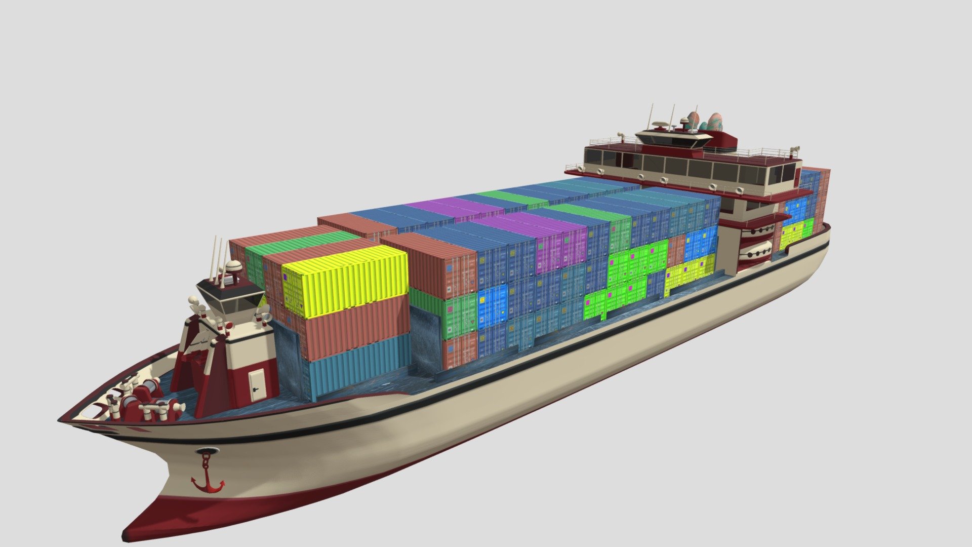 Cargo Ship 02 - Download Free 3D model by gogiart (@agt14032013) 3d model