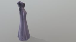 Female Strapless Evening Dress green, red, flower, fashion, purple, girls, long, clothes, with, dress, beautiful, belt, womens, elegant, wear, evening, lilac, metaverse, prom, pbr, low, poly, female, strapless, embelished