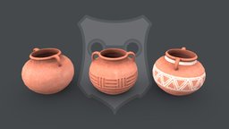 Pottery 4A Pot greek, ancient, pot, prop, medieval, pottery, ceramic, roman, clay, antiquity, furtniture, pbr, lowpoly, gameart, gameasset, decoration, history, gameready