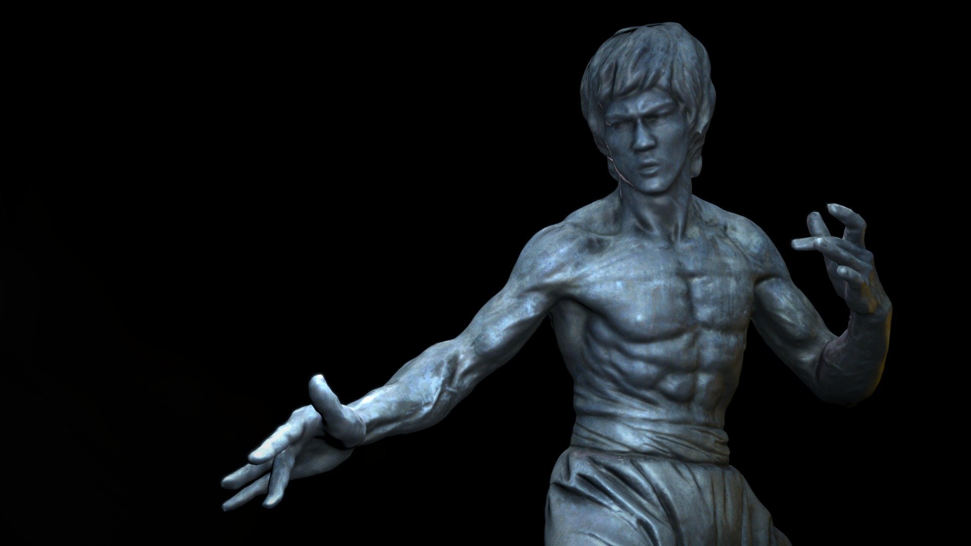 “Be water, my friend” – Bruce Lee - Bruce Lee statue, Tsim Sha Tsui, Hong Kong - 3D model by Andrej Boleslavský (@AndrejBoleslavsky) 3d model