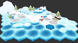 Hexagon2 Sample 01 hexagon, winter, snow, sandbox, modeling, voxel, simple, environment