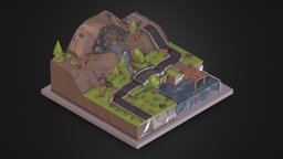 Outdoor Isometric outdoor, isometric, low-poly, 3d, blender3d, low, poly, stylized, environment