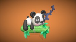 3D lazy panda! 🐼💤