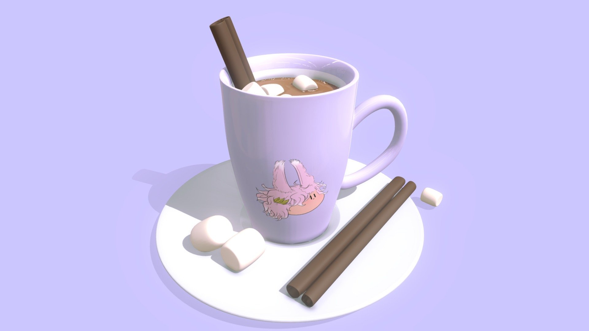If stores can put up Christmas decoration before Halloween even happened I can make some hot chocolate in August - Hot Choccy! - 3D model by phyuming 3d model