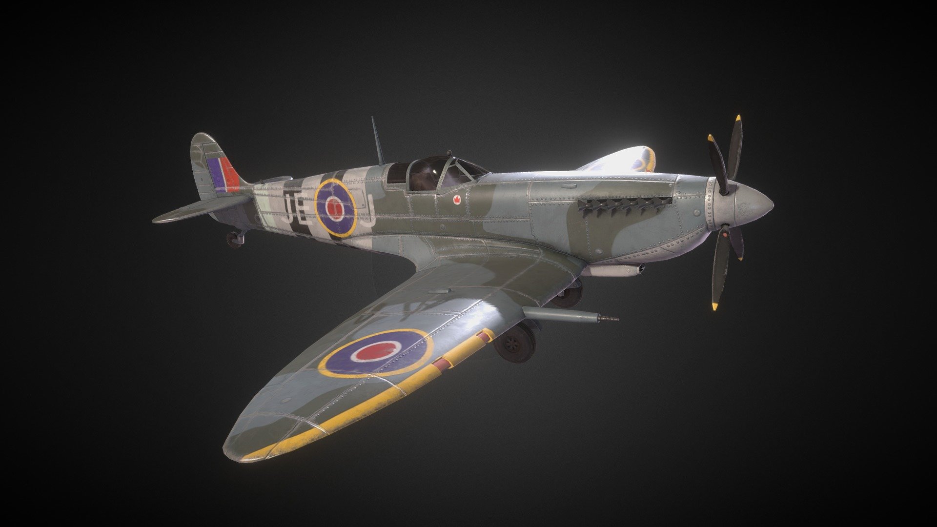 lp model for strategy(made in SP) Eugen Systems. Use 2048 textures - Spitfire_MkIX - 3D model by Sergey Sobin (@slm_crynet) 3d model