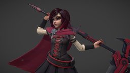 Ruby Rose rust, rwby, character, animated