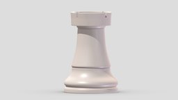 Rook Chess stl, tower, and, games, printing, cnc, toys, piece, runner, pawn, bishop, queen, rook, king, print, printable, chessboard, chessmen, chessman, asset, game, 3d, low, poly, model, chess, lady, knight