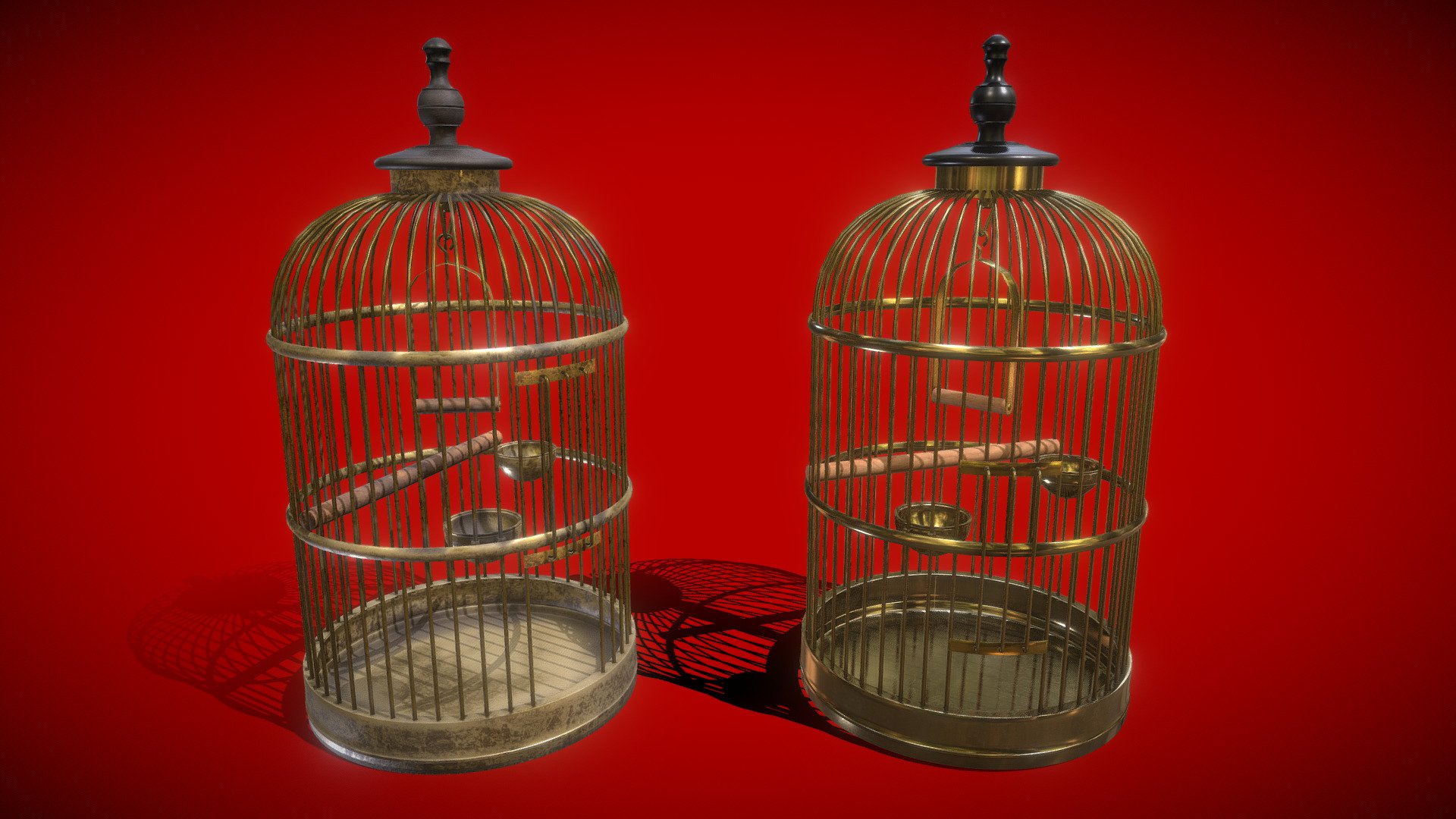 Step right up and take a look at these vintage bird cages! These beautiful props come with all the necessary features for creating an authentic and immersive digital world. With UV mapping, diffuse, metallness, normal map, and roughness map, you can create stunningly realistic cages in your video game, VR, or photorealistic projects. The addition of ambient occlusion (AO) further enhances the depth and realism of the cages, ensuring that they look stunning in any lighting conditions. These vintage bird cages are the perfect way to add a touch of old-fashioned charm to your digital world.

Game Ready - Vintage Bird cage [High Detail] - Buy Royalty Free 3D model by PlayTheMaster 3d model