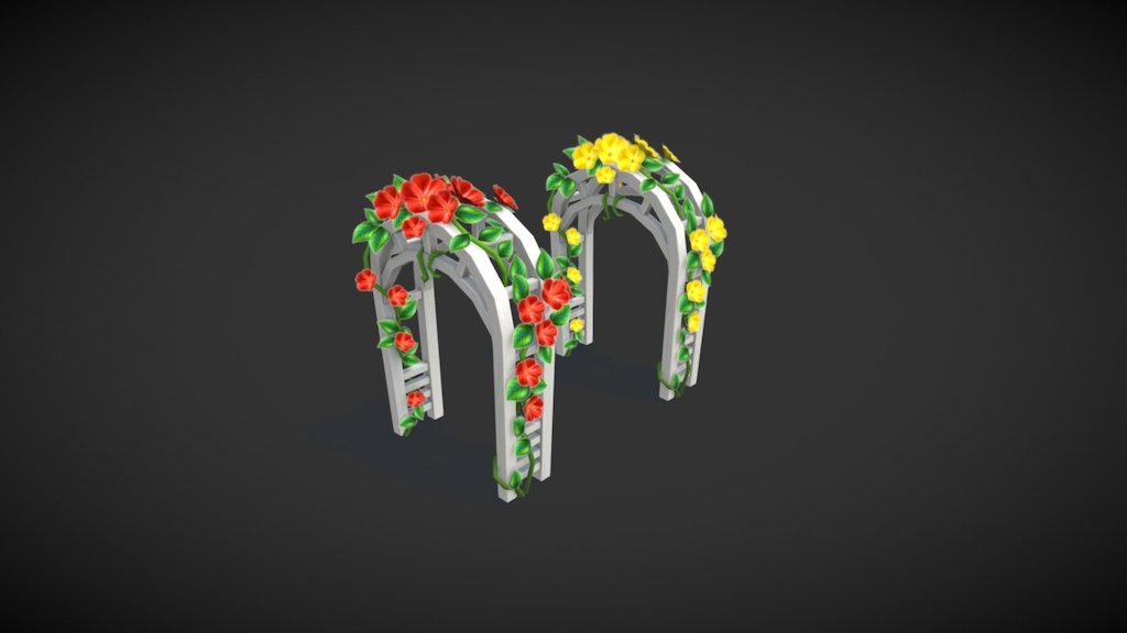 Modeling, mapping, texturing, animation - Arch With Flowers - 3D model by Serhii (@lokitemplar) 3d model