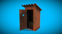 Outhouse red, wooden, closet, paint, vintage, retro, roof, country, painted, brown, toilet, outdoor, fbx, metal, old, dusty, scratched, outhouse, outdoors, ot, watercloset, low-poly, pbr, lowpoly, house, wood, village, door