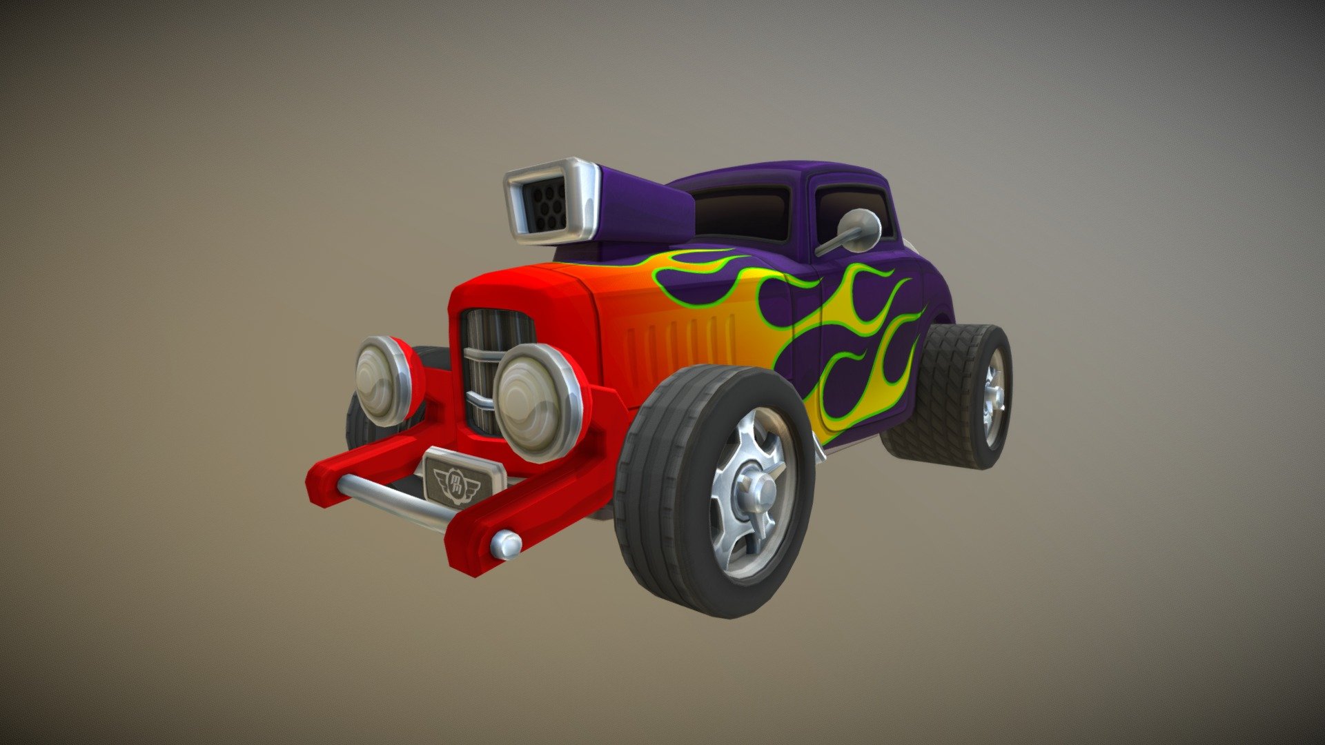 Micro Machines world series Hot Rod Hero Car - Hot Rod FLAME Livery - 3D model by adambatham 3d model