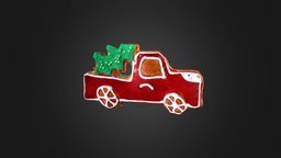Gingerbread Car (LowPoly) retopologized, photogrammetry, car, polycam, gingerbrad
