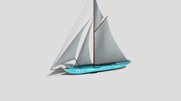 Sail Boat Low-poly PBR