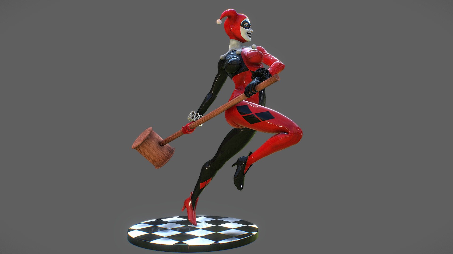 Please go to my Behance to see the Hi Poly version! 
https://www.behance.net/gallery/1072167/Harley-Quinn

thx - Harley Quinn - Buy Royalty Free 3D model by Anderson Barges (@evilschool) 3d model