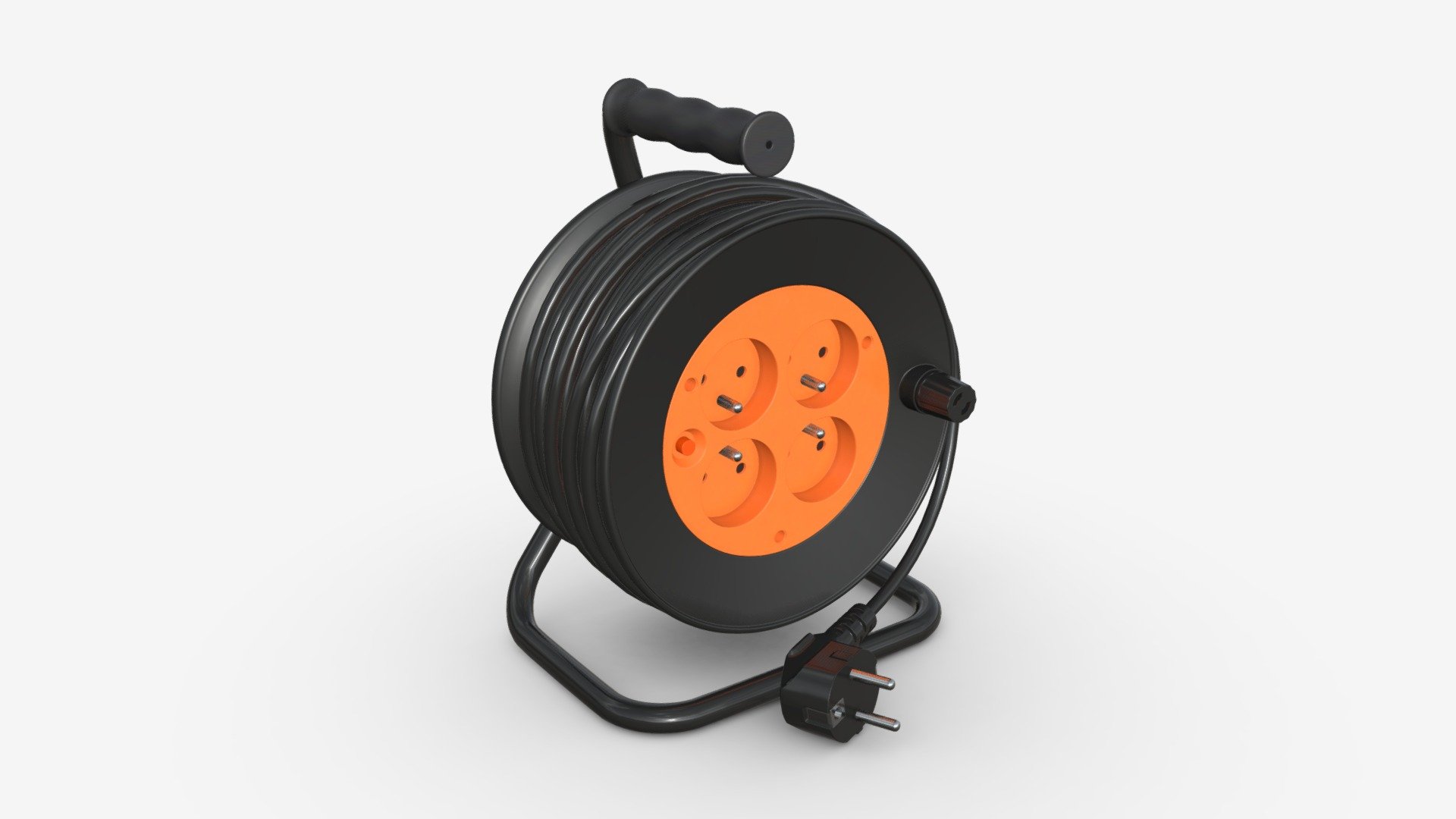Extension cord reel with sockets 01 - Buy Royalty Free 3D model by HQ3DMOD (@AivisAstics) 3d model