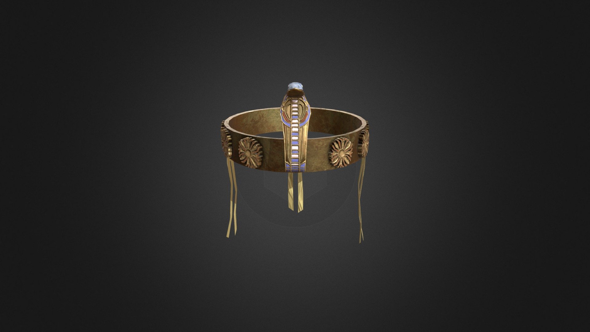 Egyptian  diadem, based on real Sit-Hathor-Yunit crown 3d model