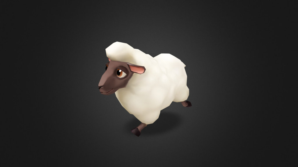 Sheep animation. Run 3d model