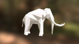 Mammoth low poly model for 3D printing