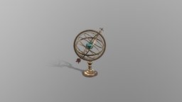 Armillary Sphere bronze, globe, zodiac, substancepainter, substance, asset, pirate, armillarysphere