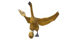 Animated Golden Goose Gold Egg Lowpoly Art Style