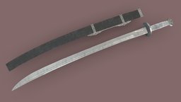 Liuyedao Low Poly PBR Realistic arts, jian, single, cut, dao, handed, sabers, chinese, realistic, martial, dynasty, curve, ming, qing, weapon, asset, game, 3d, military, blade, turko-mongol, slashe