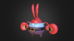 Mr. Krab crate, spongebob, krab, spongebobsquarepants, stylizedcharacter, cartoon, 3d, animation, free, stylized, textured, download