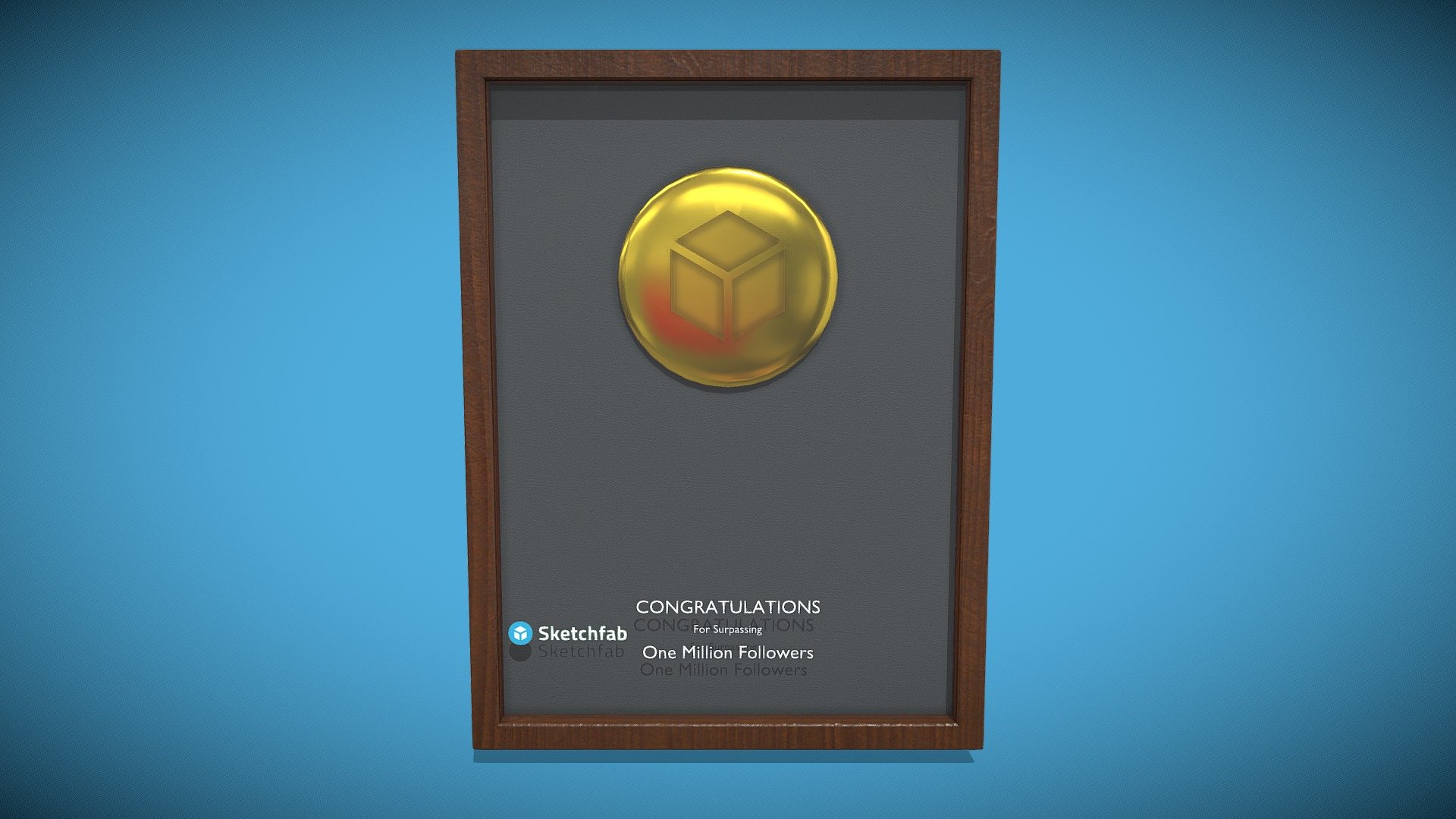 If youtube has a play button award for every subscriber milestone, then this is for the sketchfab follower milestone I guess.

Support this 3D model? then buy it. It would mean my source of income as well.




includes FBX file with embedded textures

includes OBJ and MTL files with textures folder

all texture resolutions are 2k

the Sketchfab Logo is a separate plane mesh taken from the original PNG file downloaded from sketchfab.

The Glass / Transparency / Opacity Effect is done here in Sketchfab. You have to adjust everything on whatever 3D software you are using 3d model