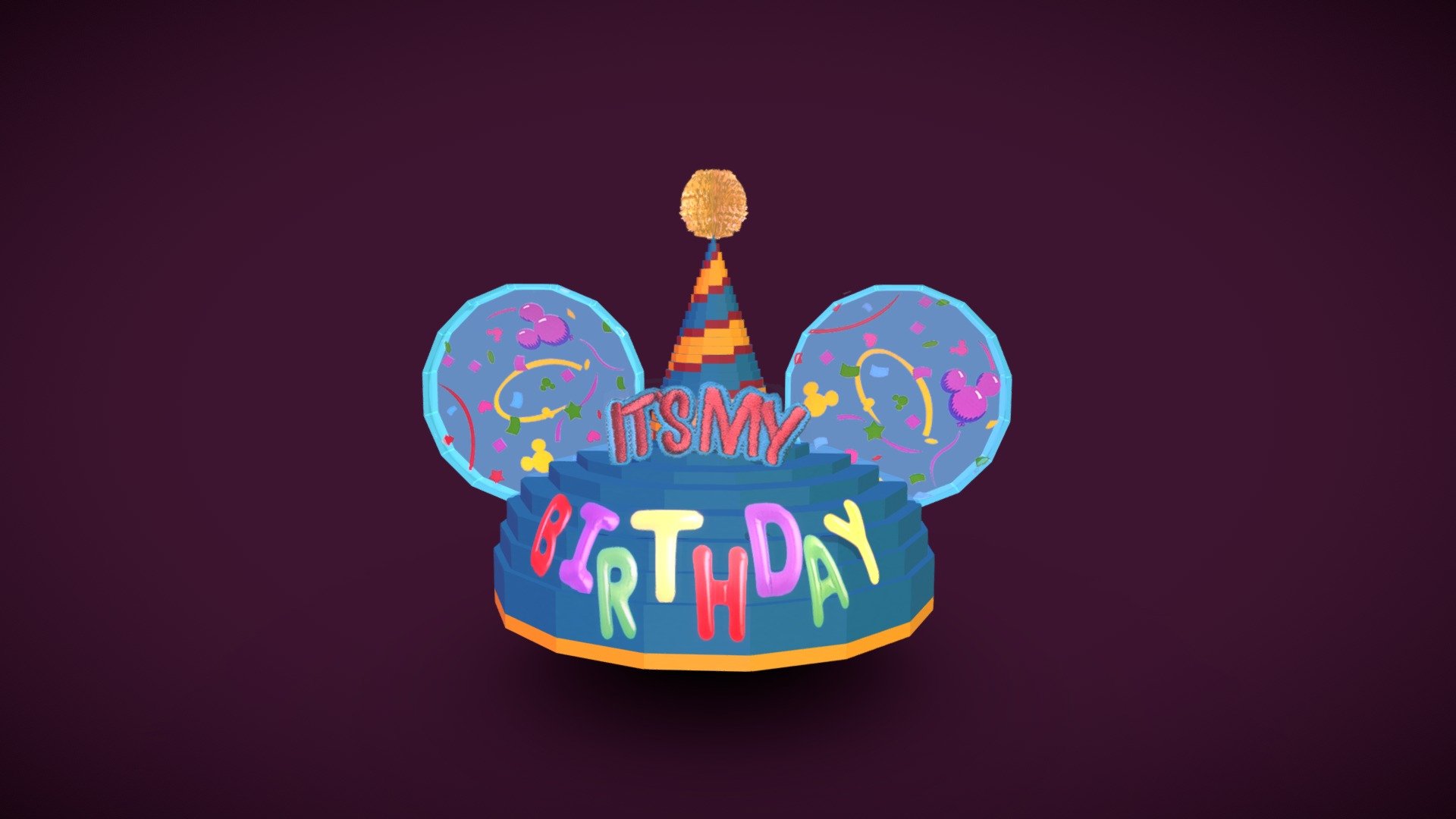 Minecraft model of &lsquo;'It's My Birthday'&lsquo; Ears Hat sold at various Walt Disney properties. Based off of the following hat: https://www.shopdisney.com/its-my-birthday-ear-hat-for-adults-1463975 - ''It's My Birthday'' Ears Hat - Download Free 3D model by Kastle 3d model