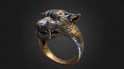Wolf Ring bronze, silver, substancepainter, substance, fantasy, wolf, ring