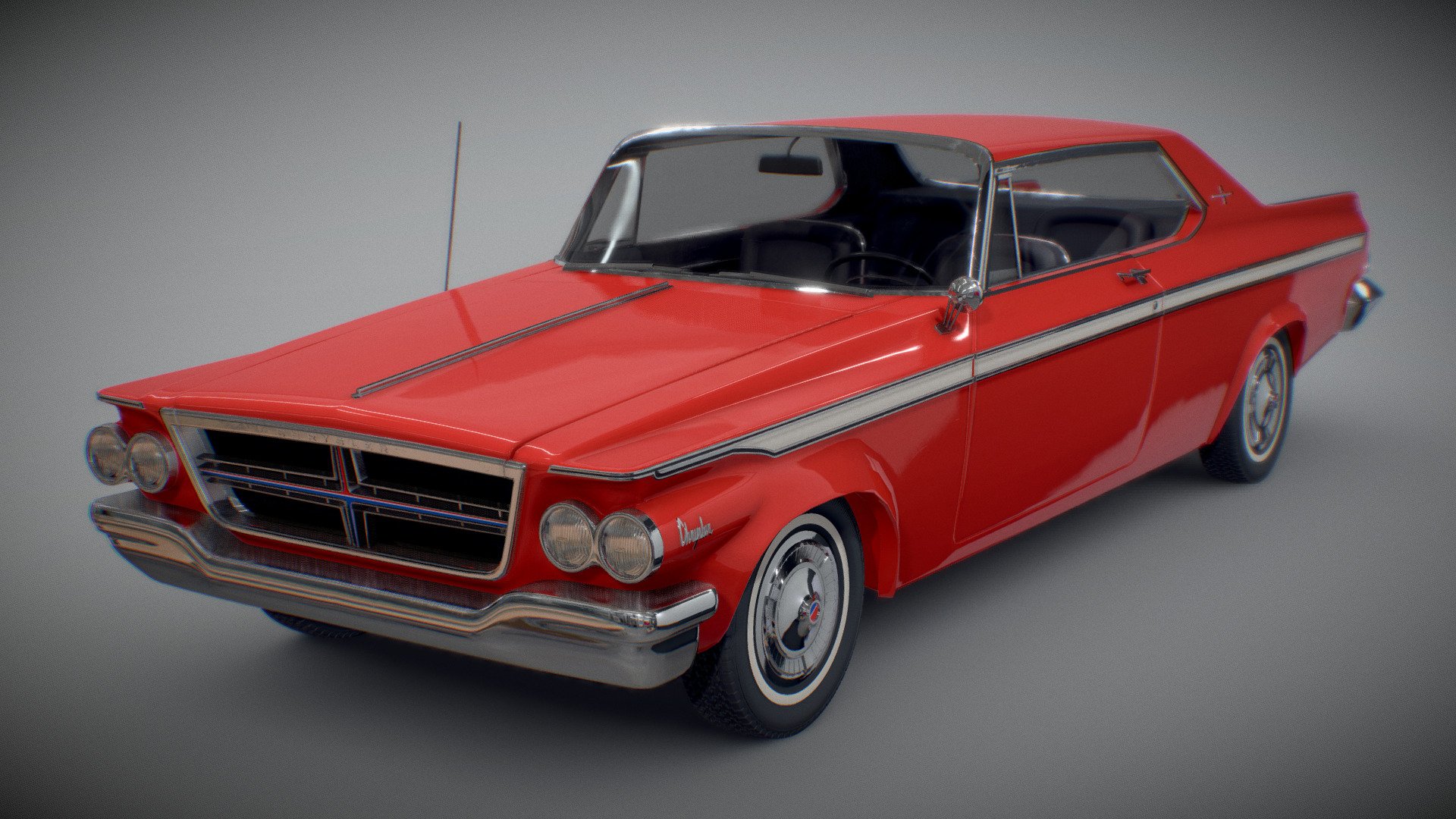 3D Model of a Chrysler 300k non convertable 1964

car model with a modelled interior and undercarriage 3d model