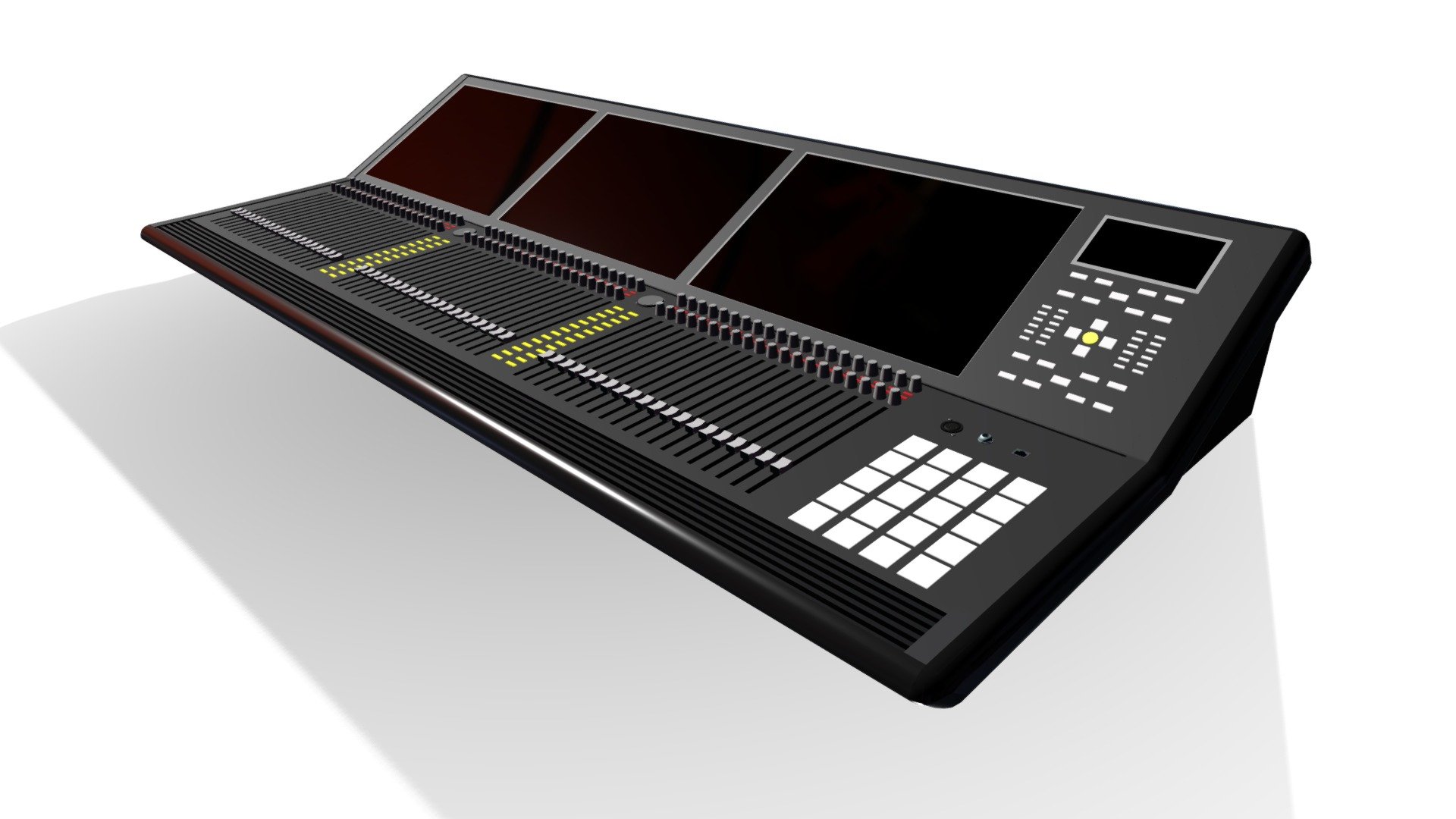 32 Channel ProAudio Mixer
This Block model is a basic representation of an ProAudio Mixer used in studio environments.
All measurements are based on block standard sizing for systems integration design.
Ideal for 2d multi axis layouts and technical specification 3d model
