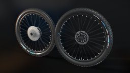 MTB wheels bike, wheel, bicycle, frame, tire, pump, people, paint, road, accessories, cycle, compound, sports, suspension, fork, travel, cycling, tyre, hub, mtb, ride, rims, rubber, marin, trail, downhill, components, spokes, enduro, decals, vee, vehicle, lowpoly, air, free, gameready, tubeless, noai, hardtrail