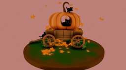 Autumn Wishes wagon, cats, fall, autumn, leaves, pumpkin