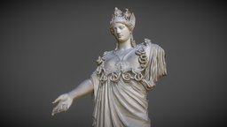Athena Hope-Farnese spear, 3d-scan, portrait, standing, italy, goddess, plaster, statue, religion, mythology, woman, helmet, scan