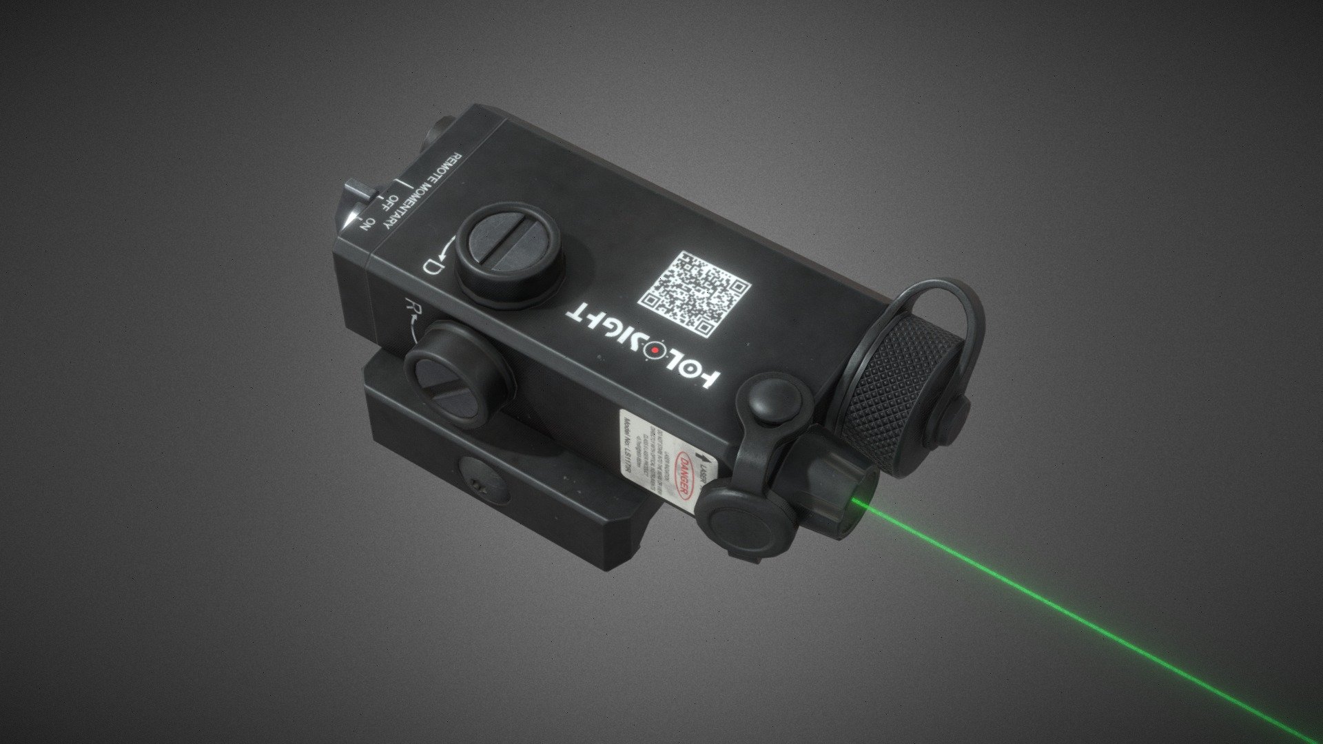 Holosight Aim Laser Sight PBR

Created for Picatinny NATO Rail.

Low-poly model for your projects.

Triangles: 6.1k Vertices: 3.2k

The size of the 3D model corresponds to the actual size of the laser sight.

Game ready asset:

•    Maps (Albedo, Normal, Metallic, Roughness, AO);

•    Resolution: one PBR material 4096x4096 (we can easily compress this one via photoshop)

•    Little wear and tear

•    Laser beam added as a separate mesh

•    Included 3D formats: fbx, obj, dae

Model renders: https://www.artstation.com/artwork/Wmwb02 - Holosight Aim Laser Sight PBR - Buy Royalty Free 3D model by Oleg Anufriev (Naches) (@olgnchsart) 3d model