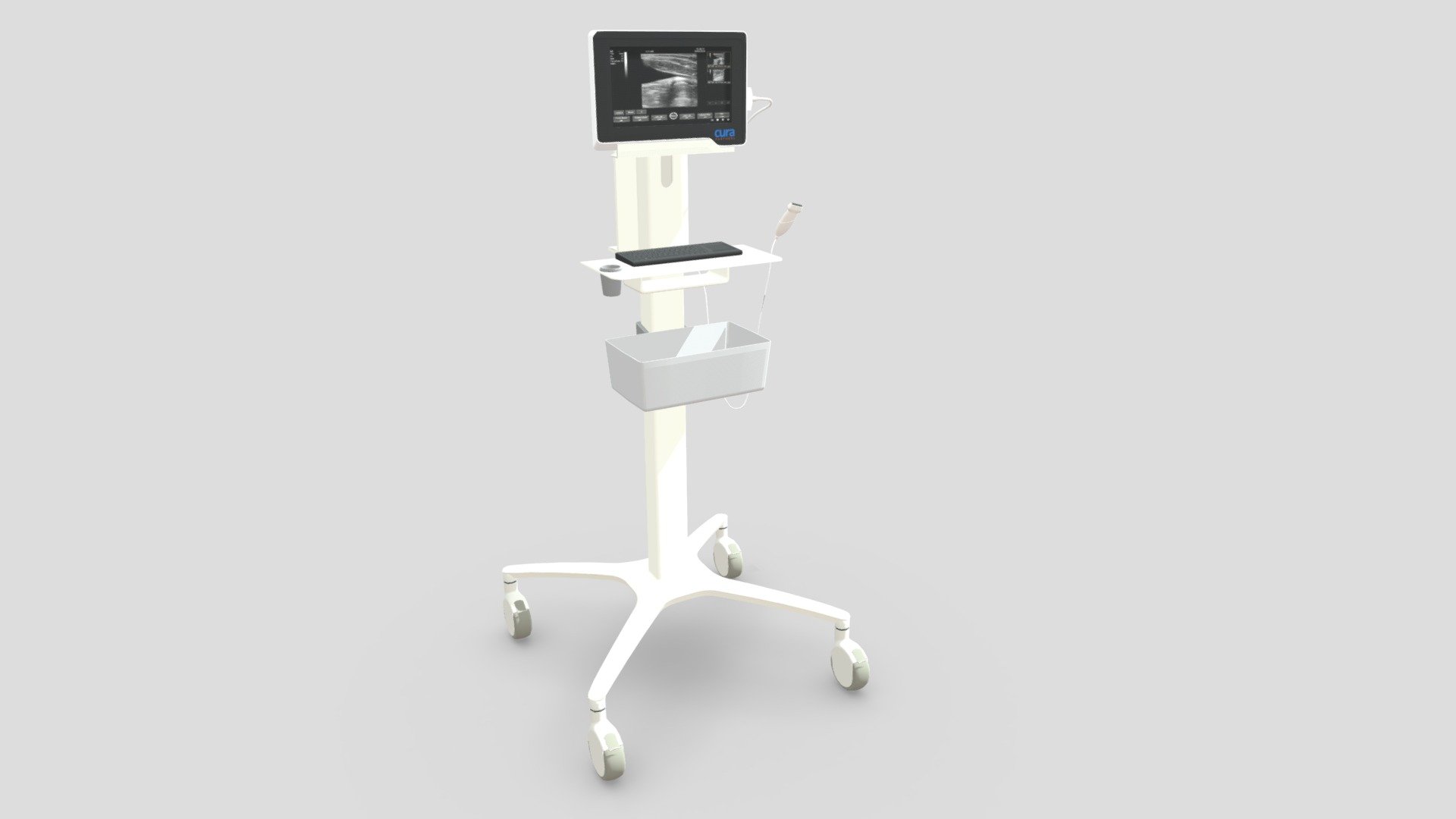 Veterinary medical, ultrasound monitor device. Low poly mesh with UV maps and texture set. Set up for Unity workflow. Blender and FBX files provided 3d model